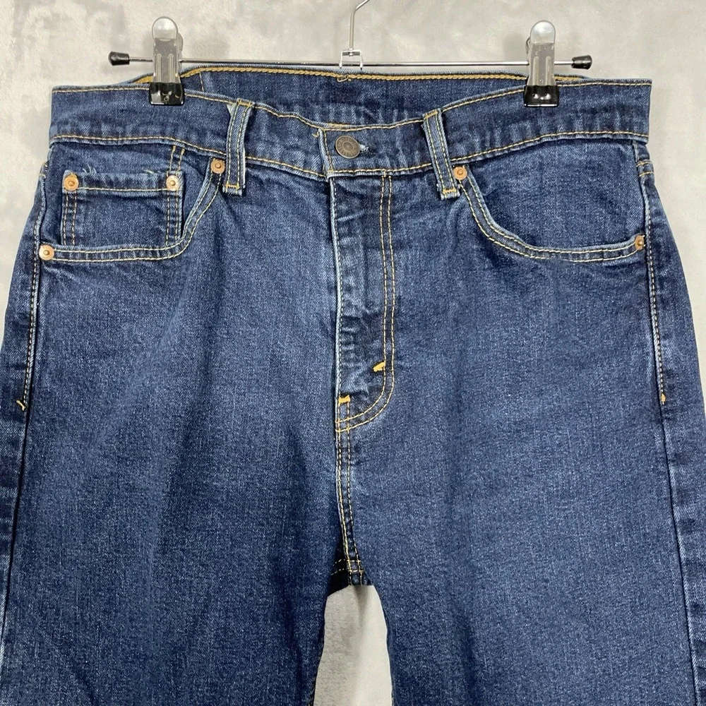 Levis Mens 33x30 *33x28 Med Wash Jeans‎ 505 Straight Fit Regular Western Classic